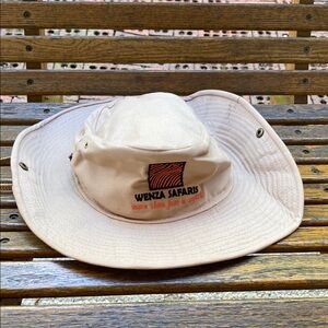 Wenza Safaris Tan Safari Hat wide snap brim drawstring cap